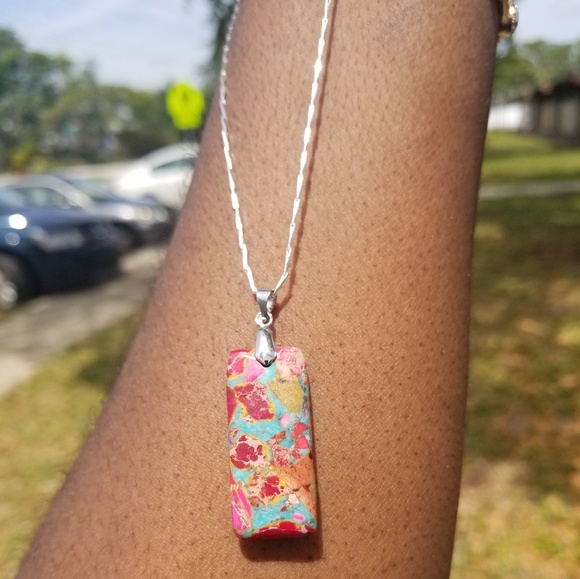 Jewelry - Sterling Silver Pink Sea Sediment Necklace